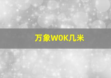 万象W0K几米