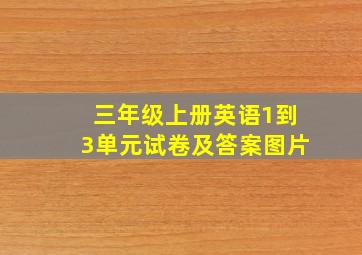 三年级上册英语1到3单元试卷及答案图片