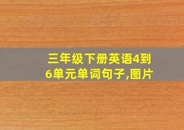 三年级下册英语4到6单元单词句子,图片