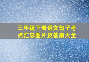 三年级下册语文句子考点汇总图片及答案大全