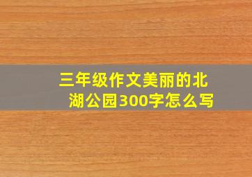 三年级作文美丽的北湖公园300字怎么写