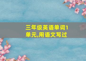 三年级英语单词1单元,用语文写过