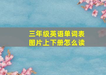 三年级英语单词表图片上下册怎么读