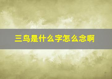 三鸟是什么字怎么念啊