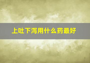 上吐下泻用什么药最好