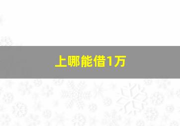 上哪能借1万