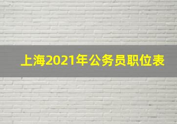 上海2021年公务员职位表