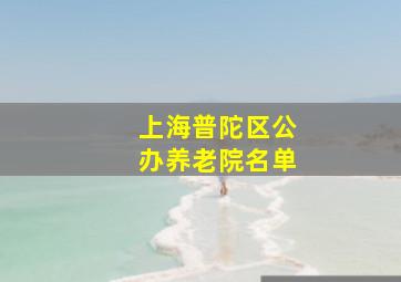 上海普陀区公办养老院名单