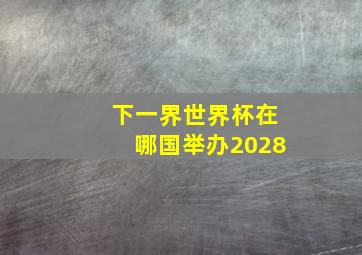 下一界世界杯在哪国举办2028