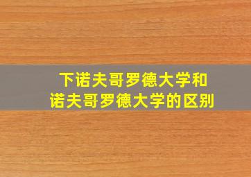 下诺夫哥罗德大学和诺夫哥罗德大学的区别