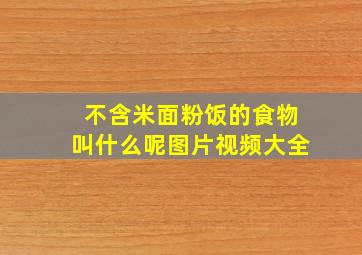 不含米面粉饭的食物叫什么呢图片视频大全