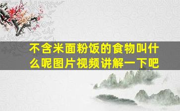 不含米面粉饭的食物叫什么呢图片视频讲解一下吧