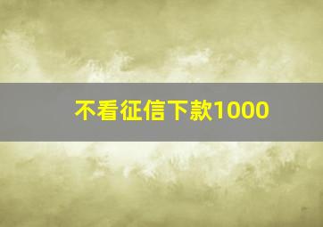 不看征信下款1000