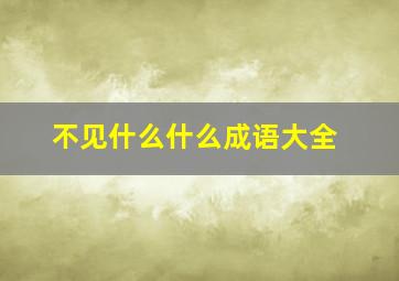 不见什么什么成语大全