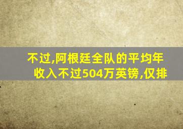 不过,阿根廷全队的平均年收入不过504万英镑,仅排