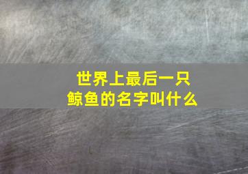 世界上最后一只鲸鱼的名字叫什么