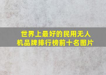 世界上最好的民用无人机品牌排行榜前十名图片