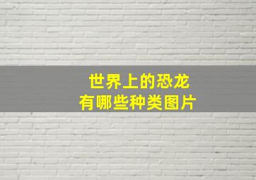 世界上的恐龙有哪些种类图片