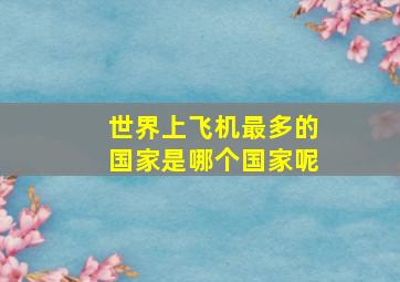 世界上飞机最多的国家是哪个国家呢