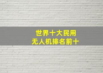 世界十大民用无人机排名前十