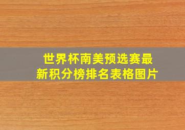 世界杯南美预选赛最新积分榜排名表格图片