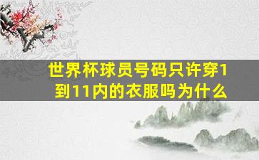 世界杯球员号码只许穿1到11内的衣服吗为什么