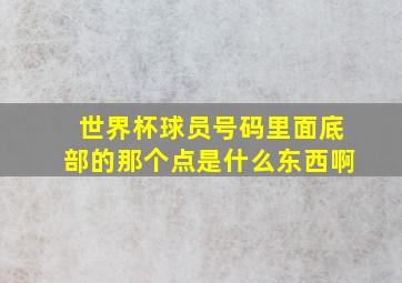 世界杯球员号码里面底部的那个点是什么东西啊