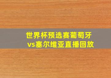 世界杯预选赛葡萄牙vs塞尔维亚直播回放