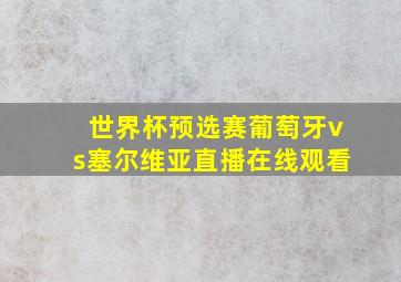 世界杯预选赛葡萄牙vs塞尔维亚直播在线观看