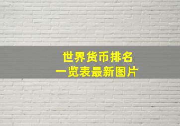 世界货币排名一览表最新图片