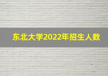 东北大学2022年招生人数