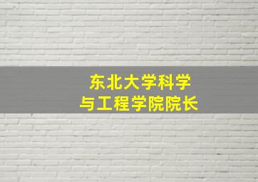 东北大学科学与工程学院院长