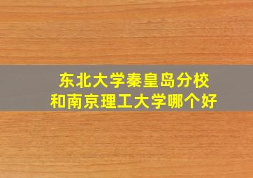 东北大学秦皇岛分校和南京理工大学哪个好