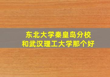 东北大学秦皇岛分校和武汉理工大学那个好