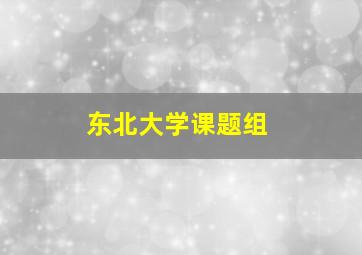 东北大学课题组