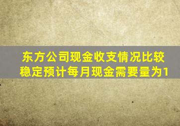 东方公司现金收支情况比较稳定预计每月现金需要量为1