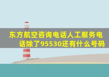 东方航空咨询电话人工服务电话除了95530还有什么号码