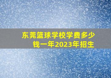 东莞篮球学校学费多少钱一年2023年招生