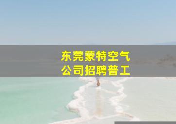 东莞蒙特空气公司招聘普工