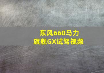 东风660马力旗舰GX试驾视频