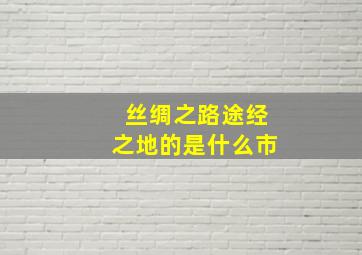 丝绸之路途经之地的是什么市