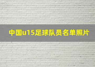 中国u15足球队员名单照片