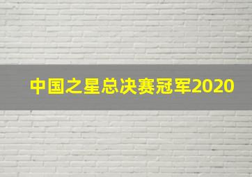 中国之星总决赛冠军2020