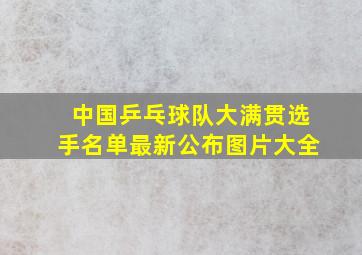 中国乒乓球队大满贯选手名单最新公布图片大全