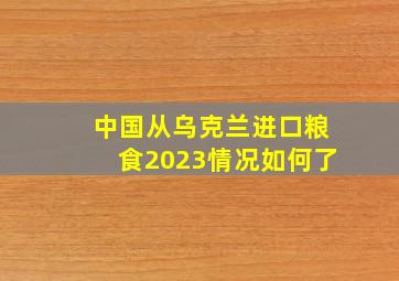 中国从乌克兰进口粮食2023情况如何了