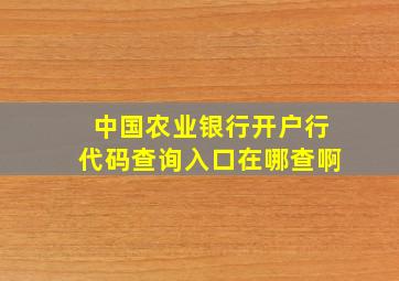 中国农业银行开户行代码查询入口在哪查啊