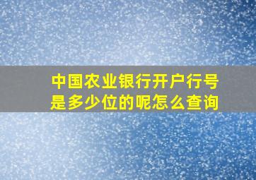 中国农业银行开户行号是多少位的呢怎么查询