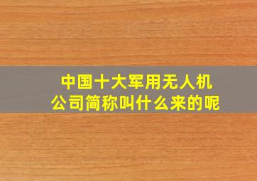 中国十大军用无人机公司简称叫什么来的呢