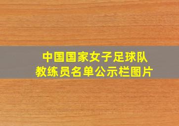 中国国家女子足球队教练员名单公示栏图片