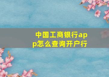 中国工商银行app怎么查询开户行